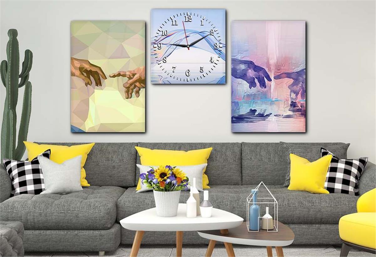 Ensemble de Tableaux et d’orloge 2 pièces sur le thème de l’art