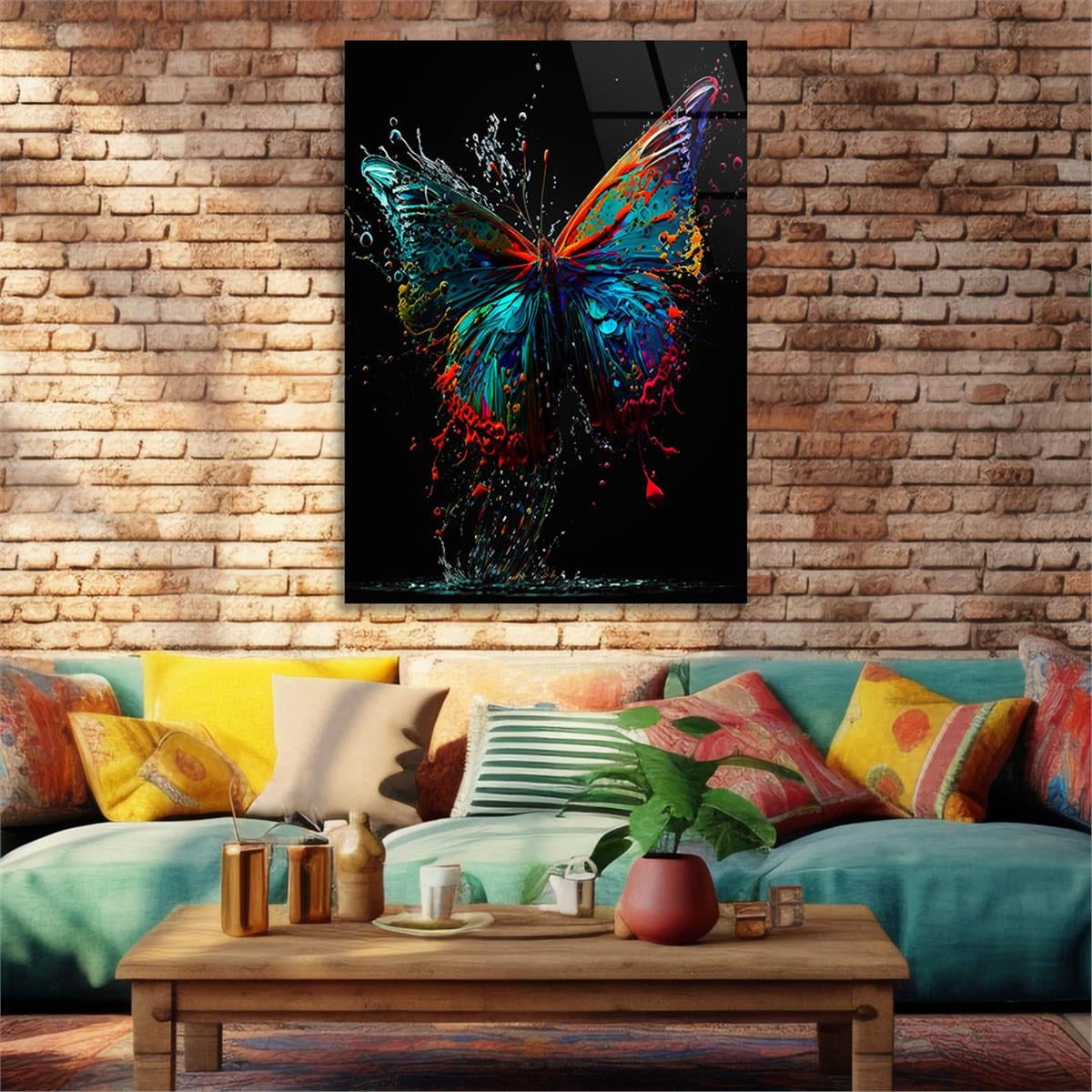 Dikey Sanat Temalı Cam Tablo 348