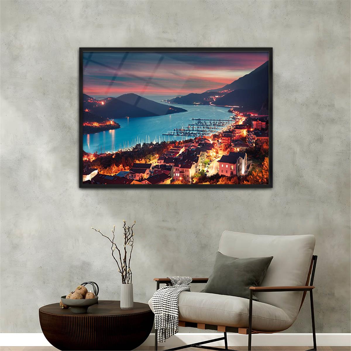 Aluminum-Framed Natured-Themed Tempered Glass Wall Art 167