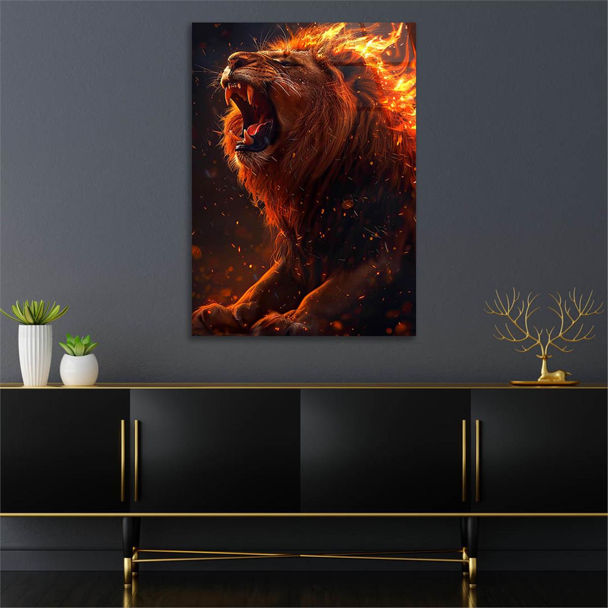 Dikey Doğa Temalı Cam Tablo 294