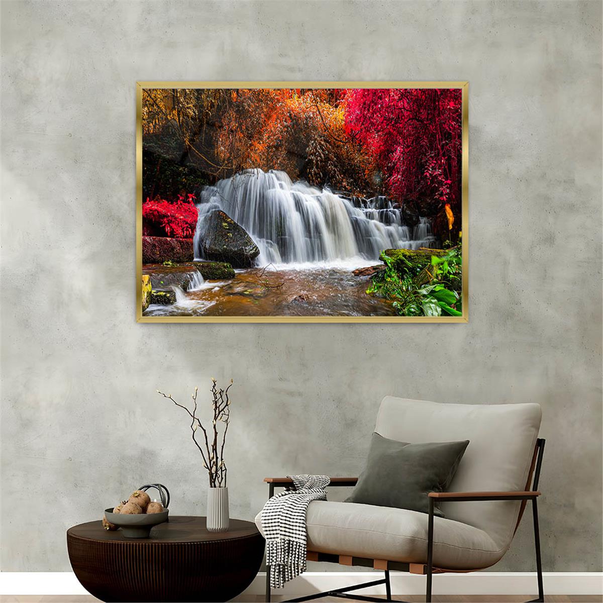 Aluminum-Framed Natured-Themed Tempered Glass Wall Art 027