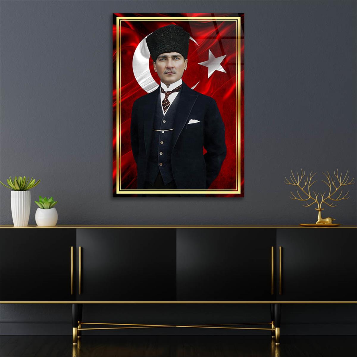 Dikey VatanTemalı Cam Tablo 290