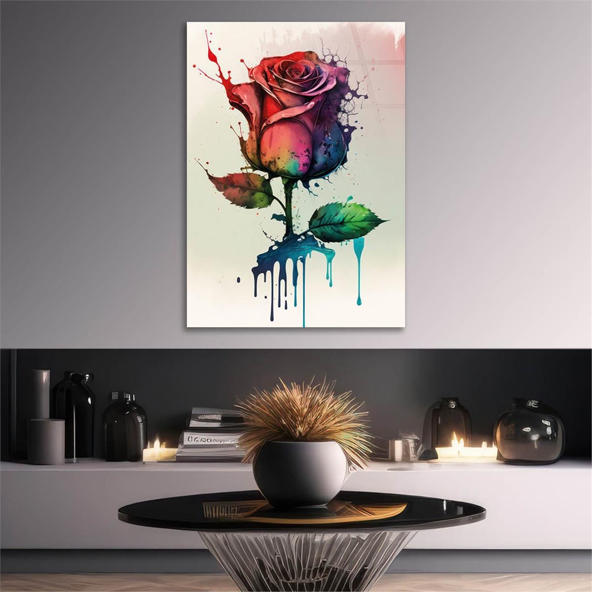 Vertical Tempered Glasss Wall Arts Natured-Themed124