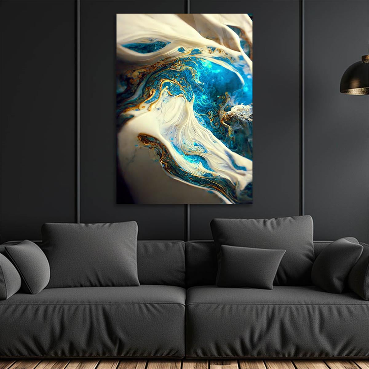 Dikey Sanat Temalı Cam Tablo 559