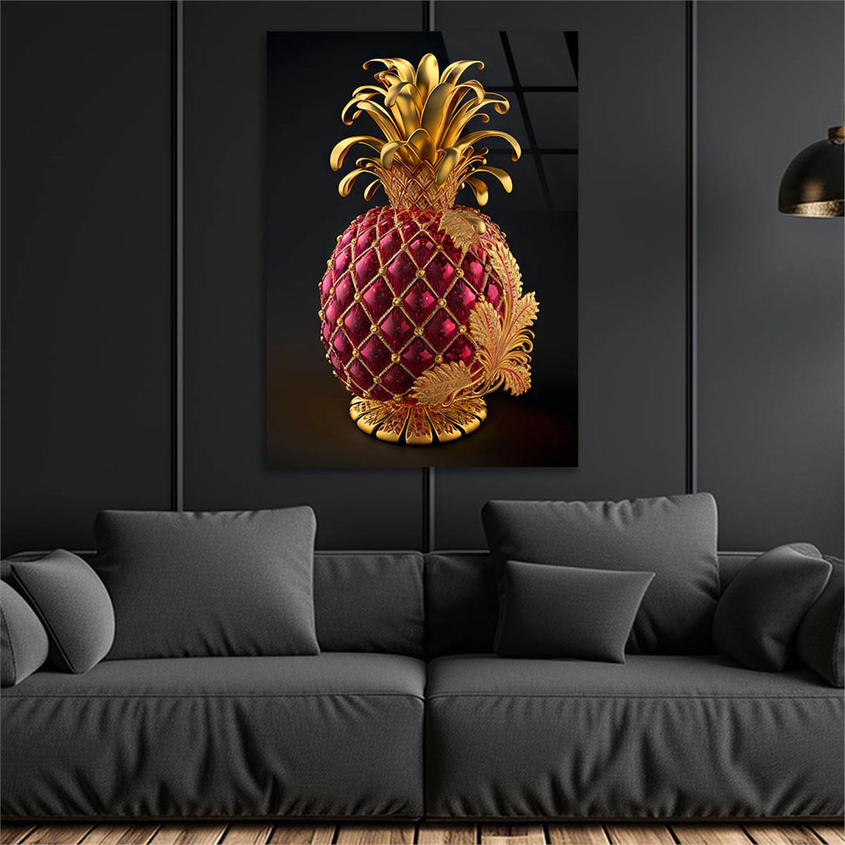 Dikey Sanat Temalı Cam Tablo 540