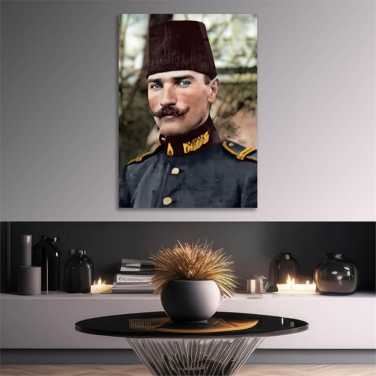 Mustafa Kemal Atatürk Gehard Glasschilderij 