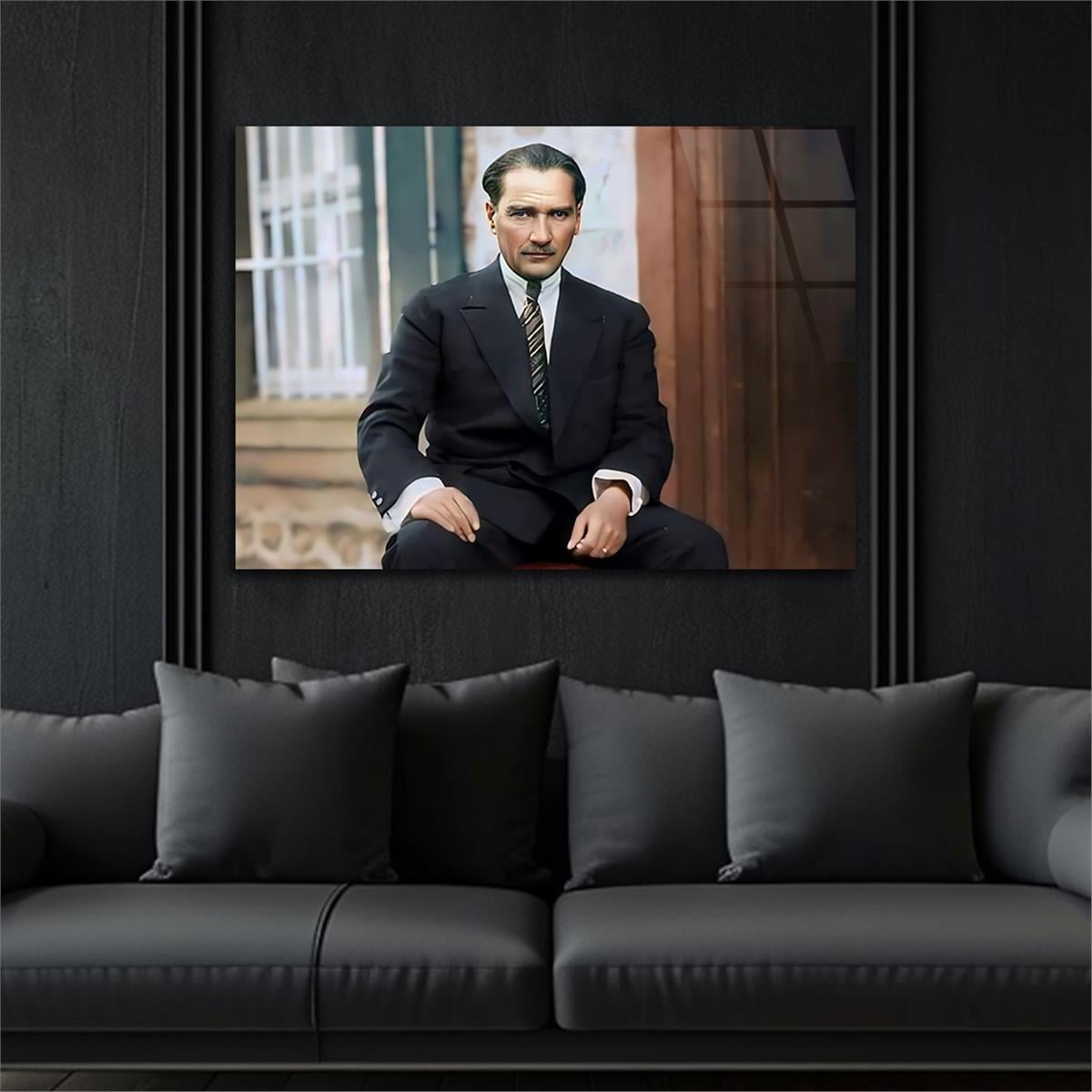 Yatay VatanTemalı Cam Tablo 095