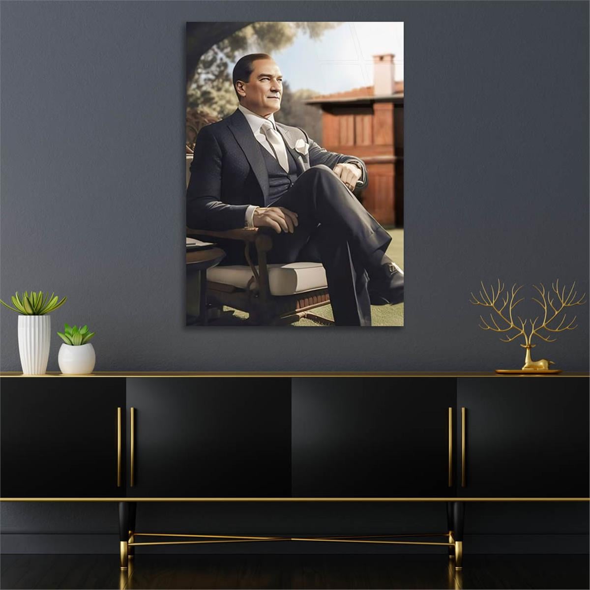 Dikey VatanTemalı Cam Tablo 193