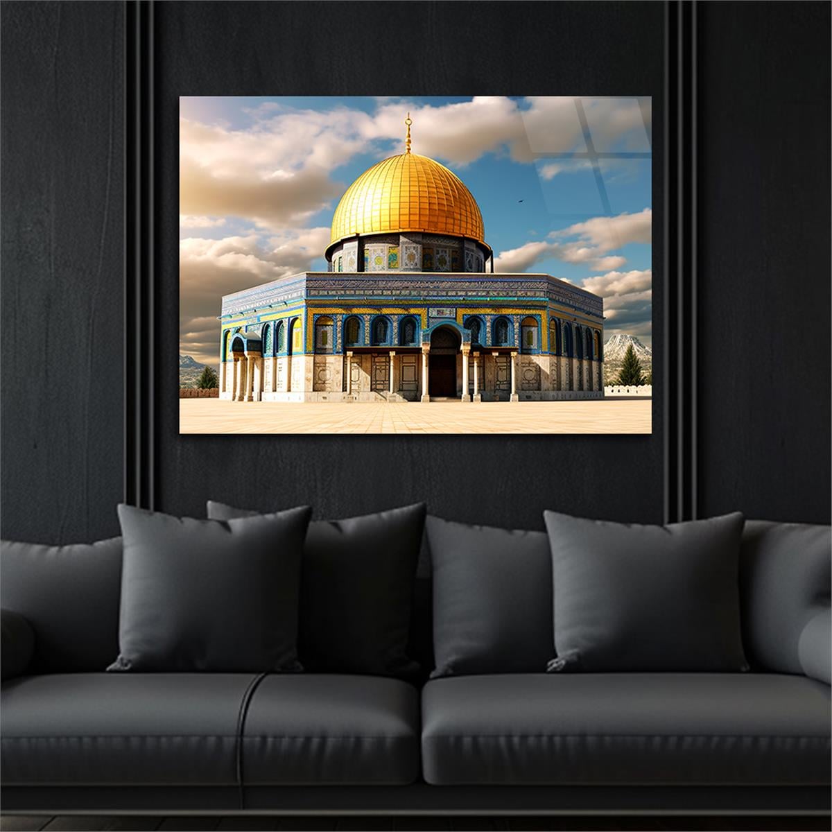 Yatay Dini Temalı Cam Tablo 172