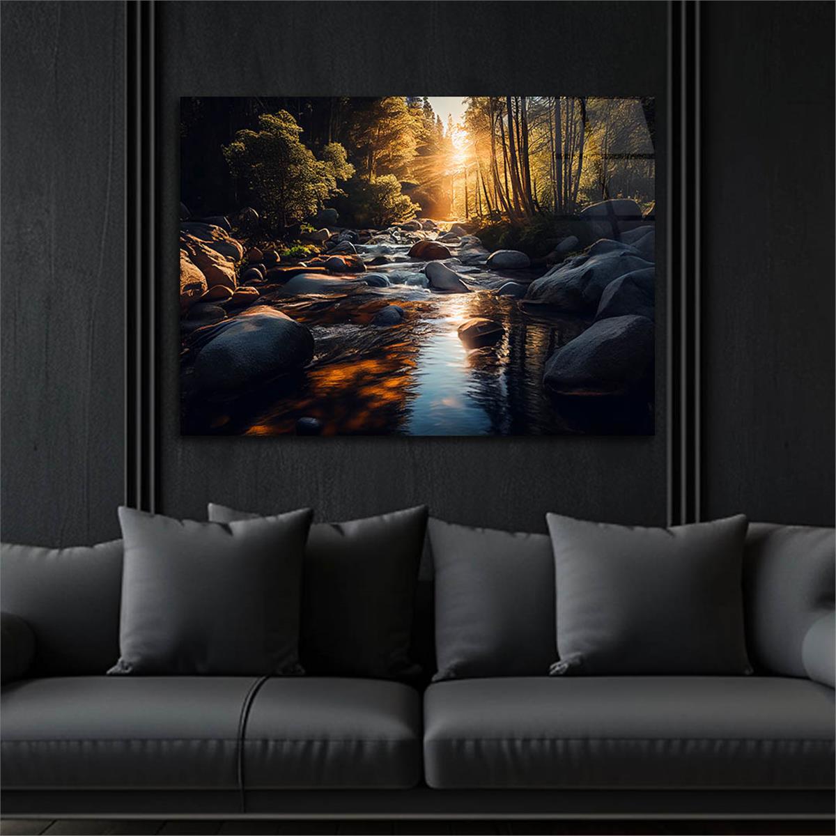 Yatay DoğaTemalı Cam Tablo 405