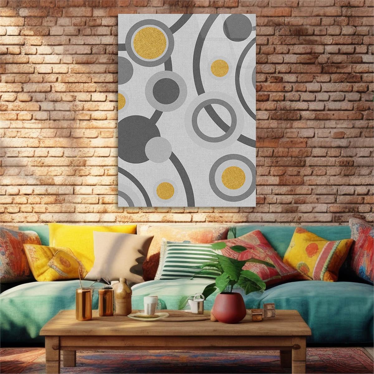 Dikey Sanat Temalı Cam Tablo 579