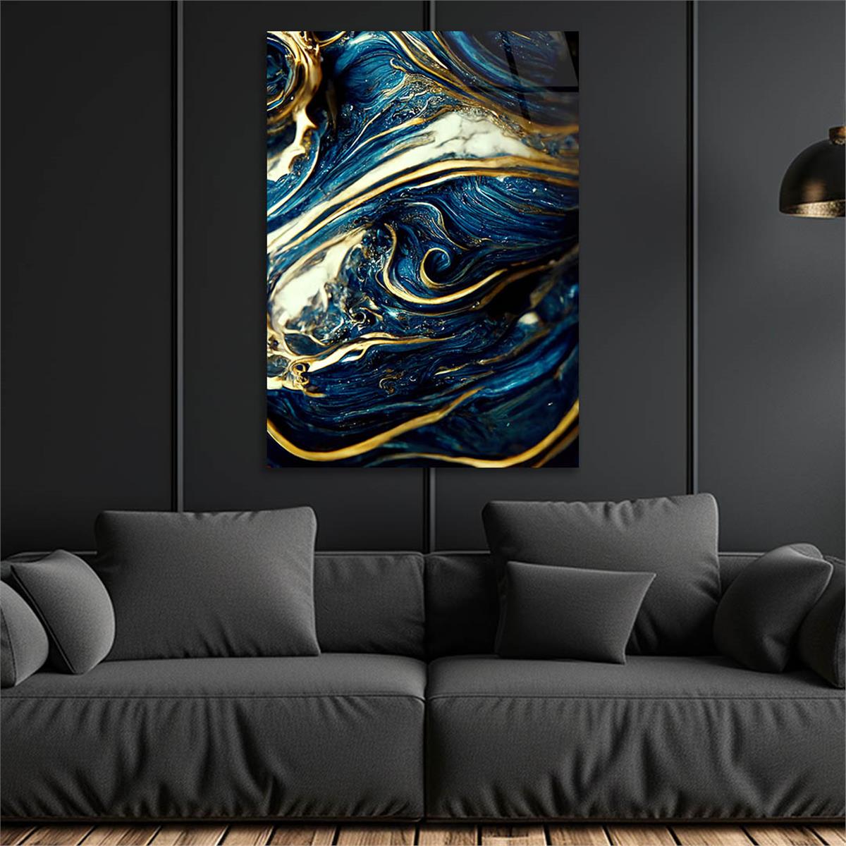 Dikey Sanat Temalı Cam Tablo 555