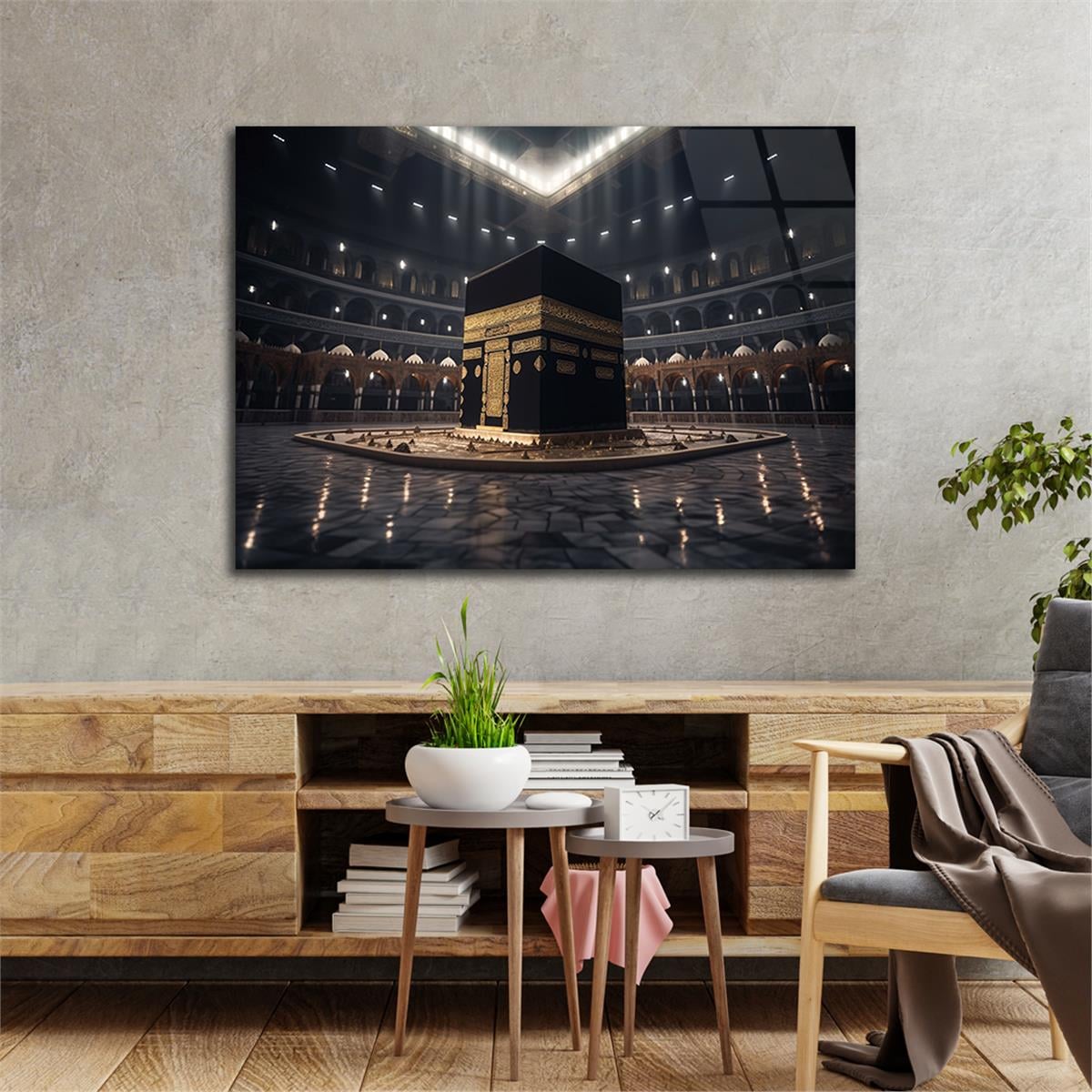 Yatay Dini Temalı Cam Tablo 144