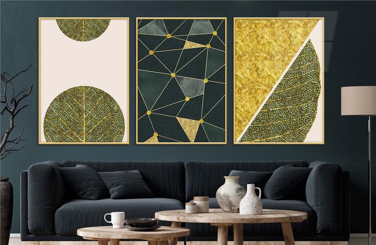 Alüminyum Çerçeveli Sanat Temalı 3lü Set CAM Tablo 0055
