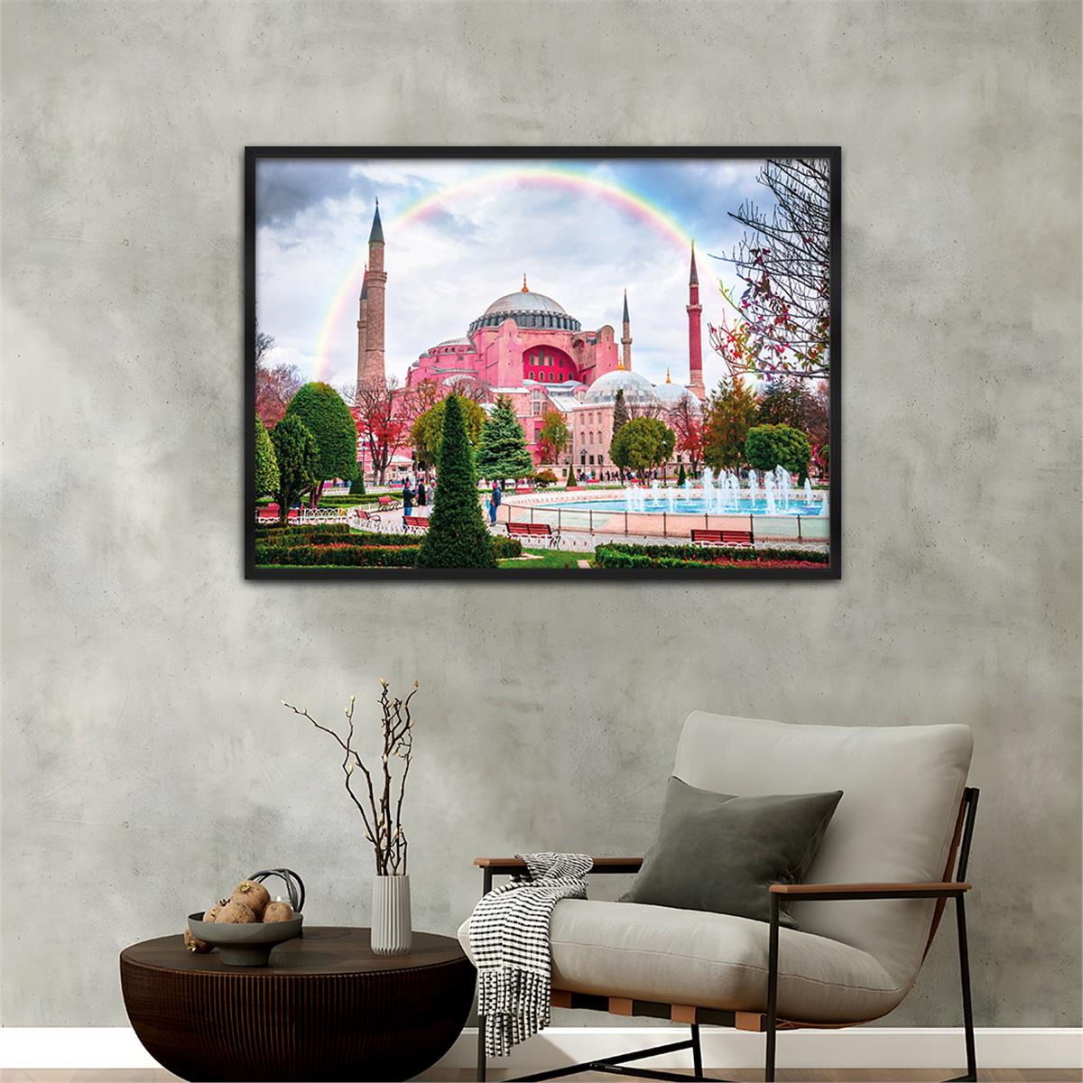 Aluminum-Framed Religious-Themed Tempered Glass Wall Art 021