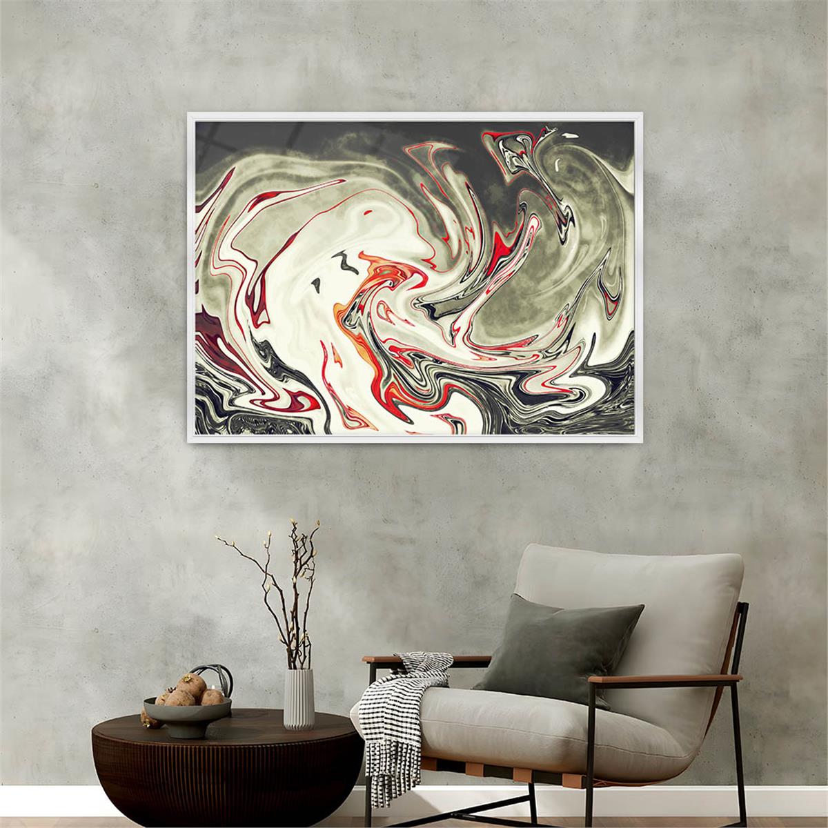 Aluminum-Framed Art-Themed Tempered Glass Wall Art 027