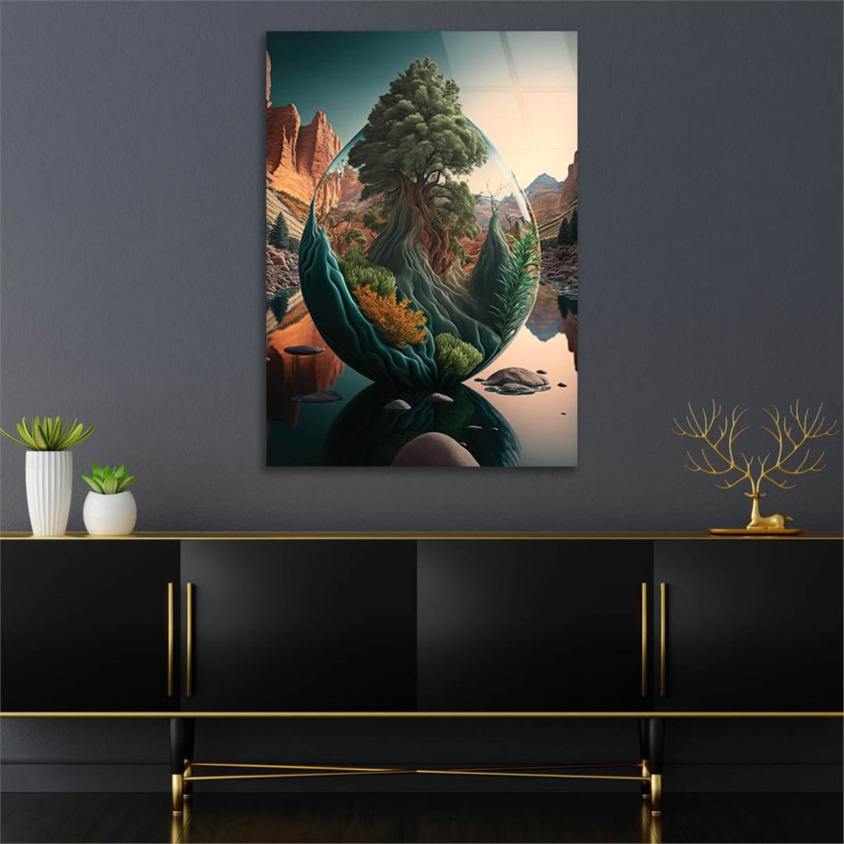 Vertical Tempered Glasss Wall Arts Art-Themed 304
