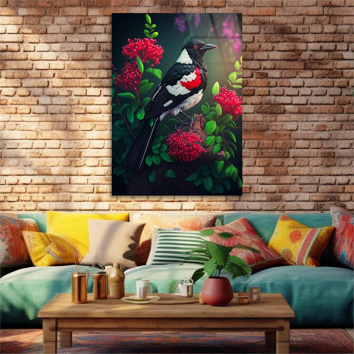 Dikey Doğa Temalı Cam Tablo 248