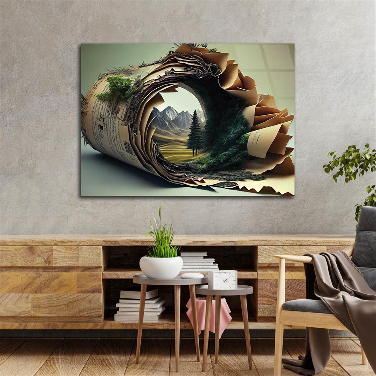 Horizontal Art-Themed Tempered Glass Wall Art 324