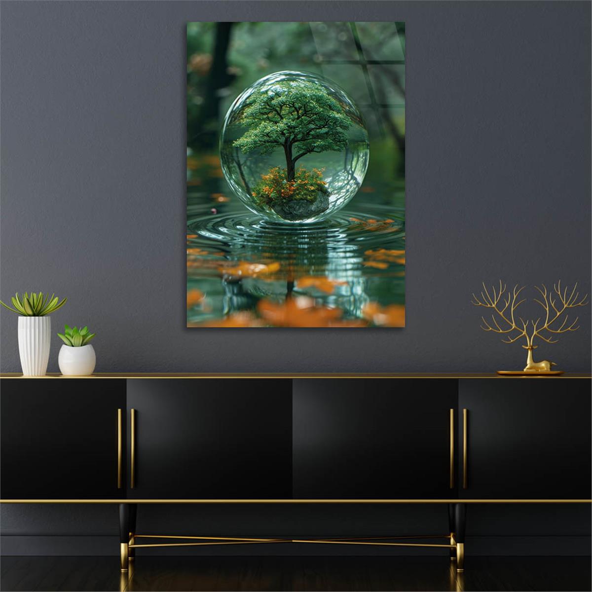 Vertical Tempered Glasss Wall Arts Art-Themed 303
