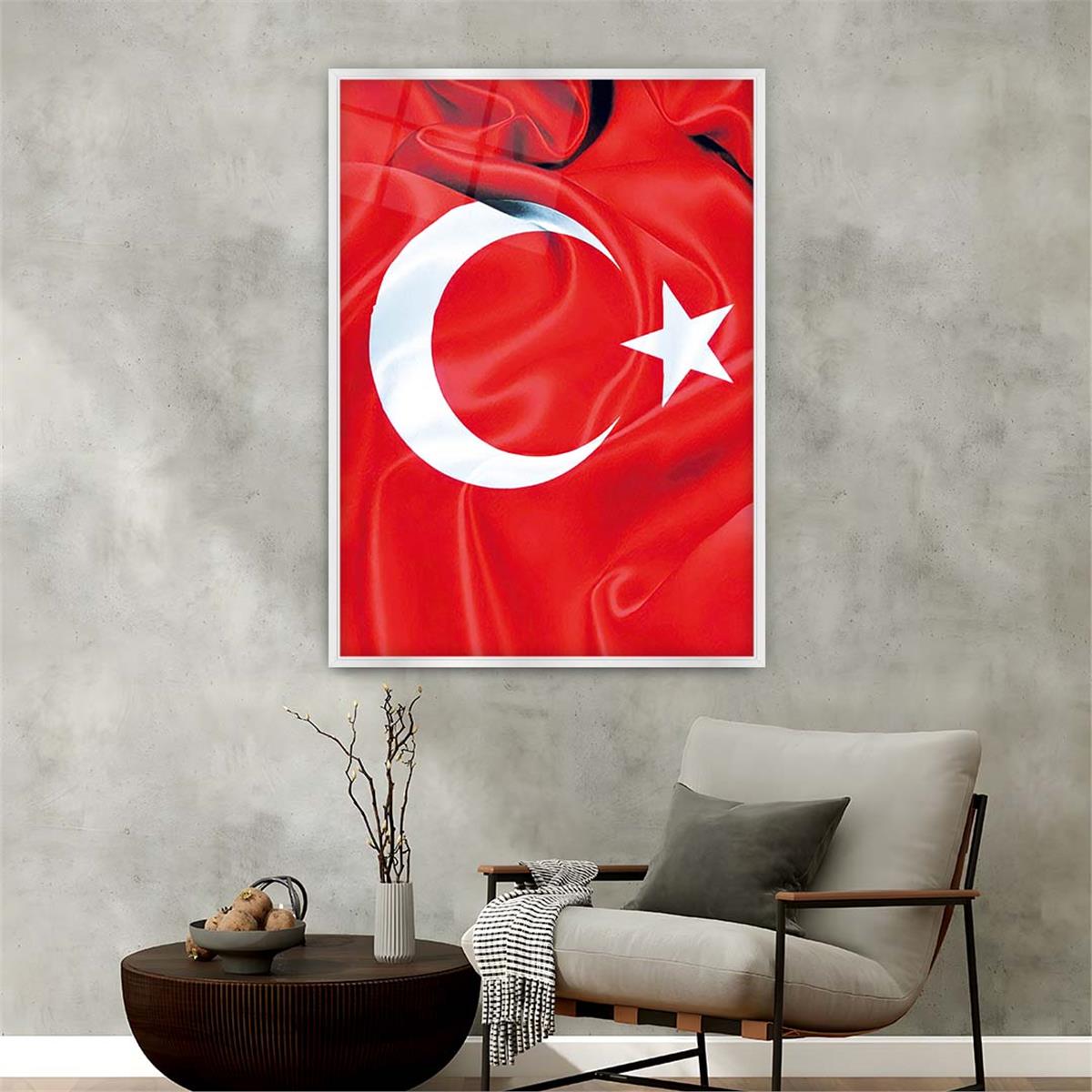 Alüminyum Çerçeveli Vatan Temalı Cam Tablo 096