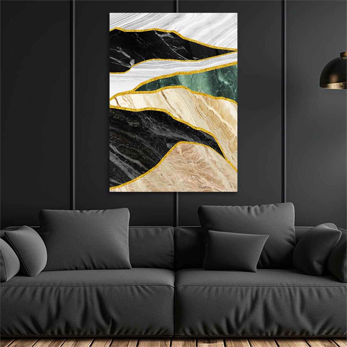 Dikey Sanat Temalı Cam Tablo 384