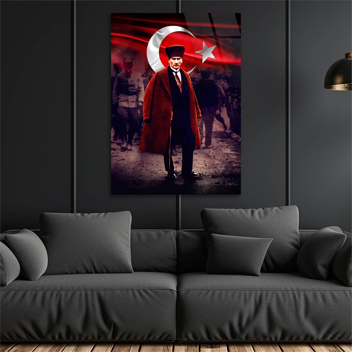 Dikey Vatan Temalı Cam Tablo 297