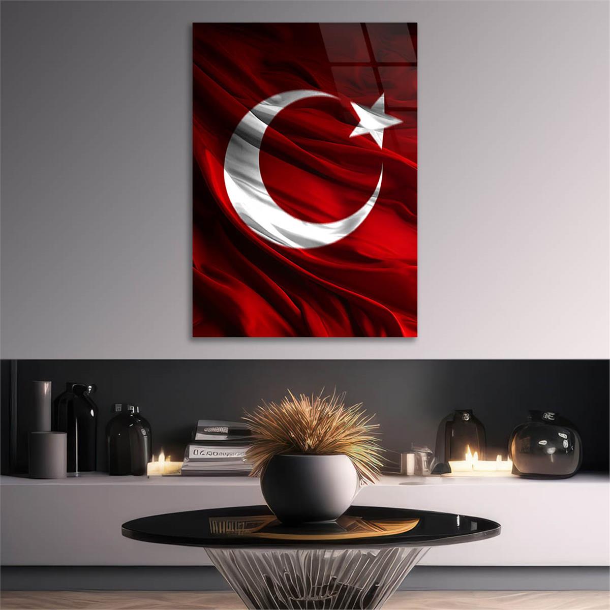 Dikey VatanTemalı Cam Tablo 148