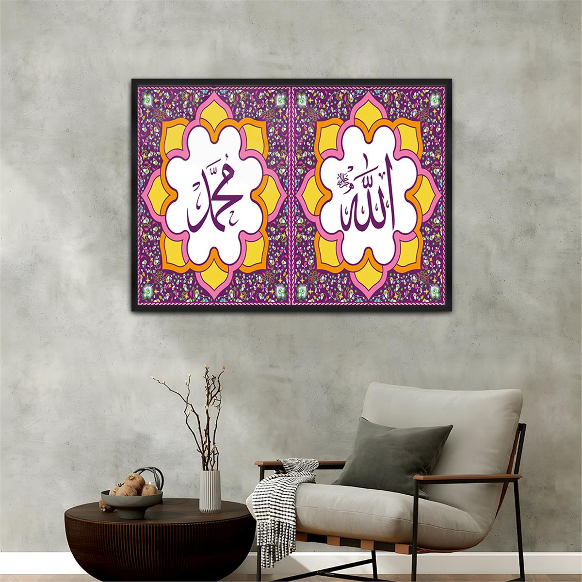 Tableau en verre à thème religieux avec cadre en aluminium  051