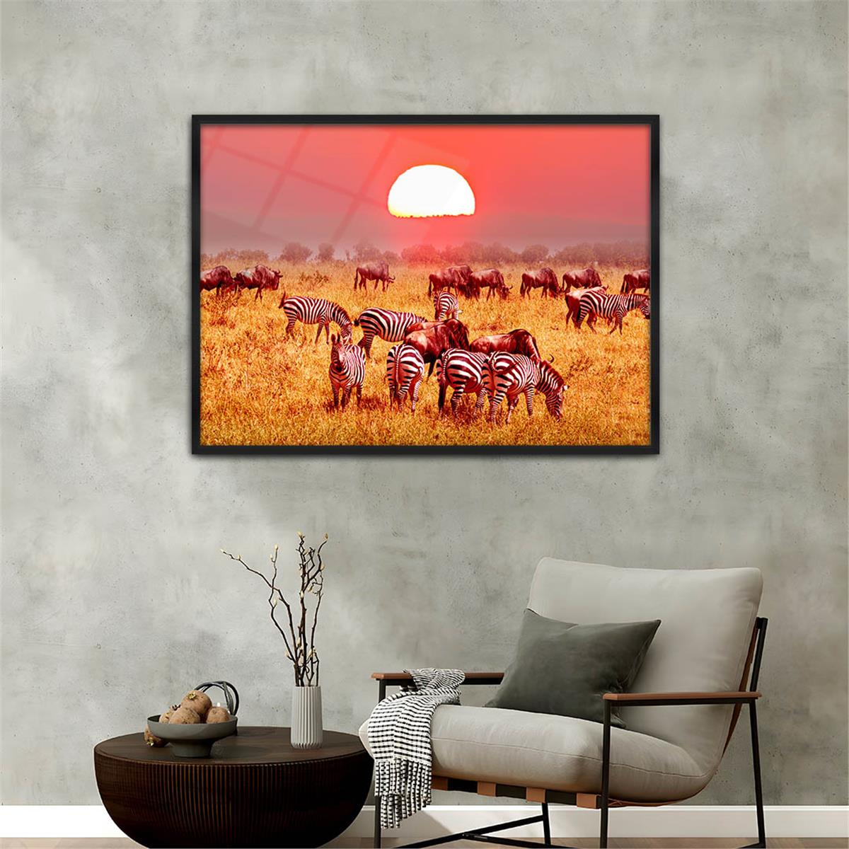 Alüminyum Çerçeveli Doğa Temalı Cam Tablo 133