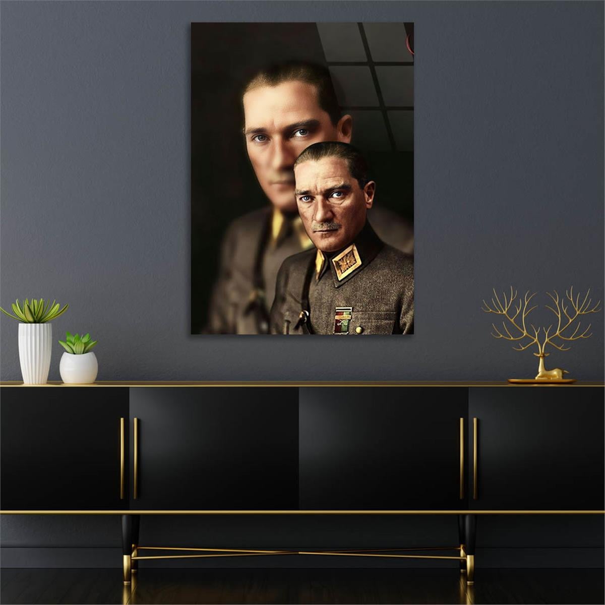 Mustafa Kemal Atatürk Gehard Glasschilderij 