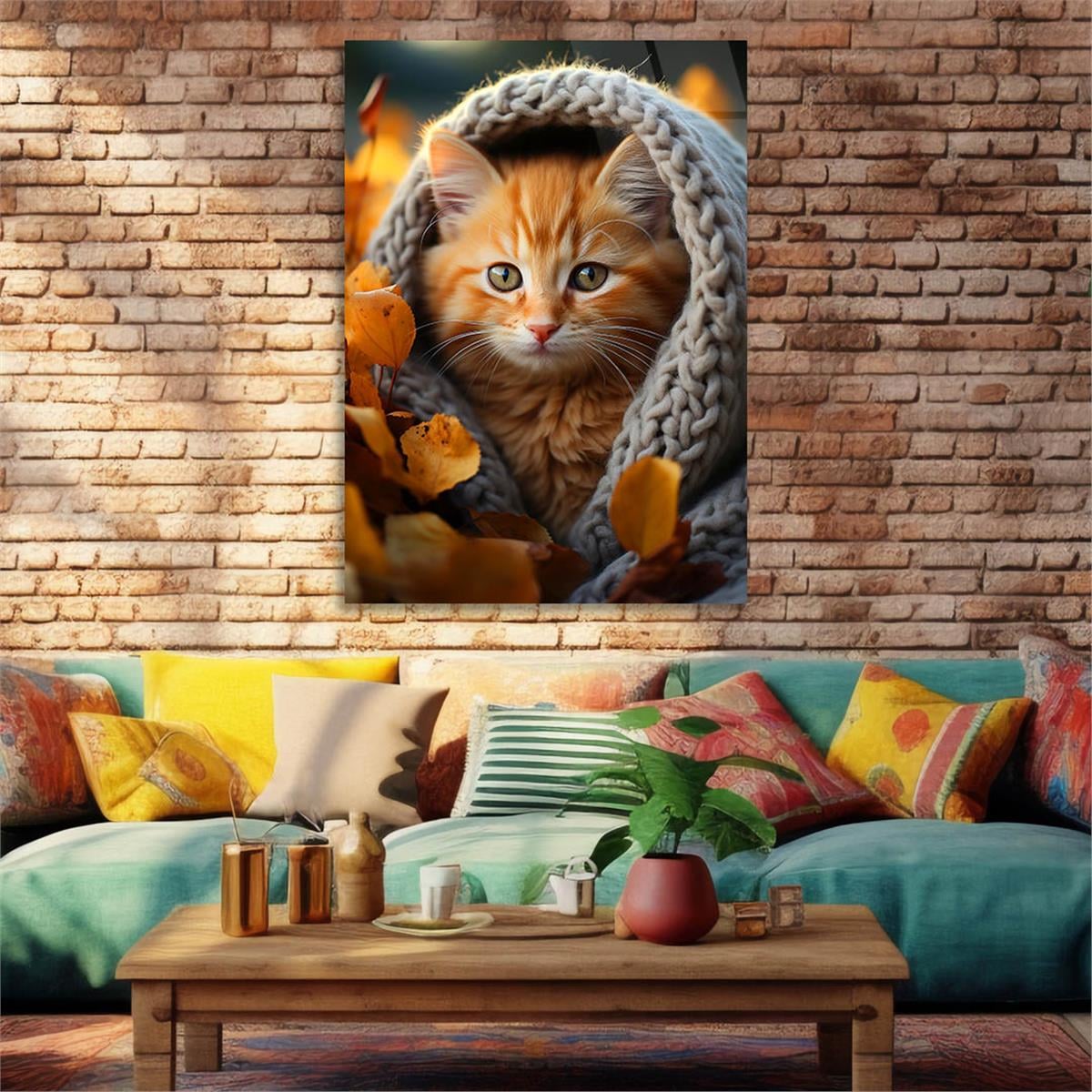 Dikey Doğa Temalı Cam Tablo 421
