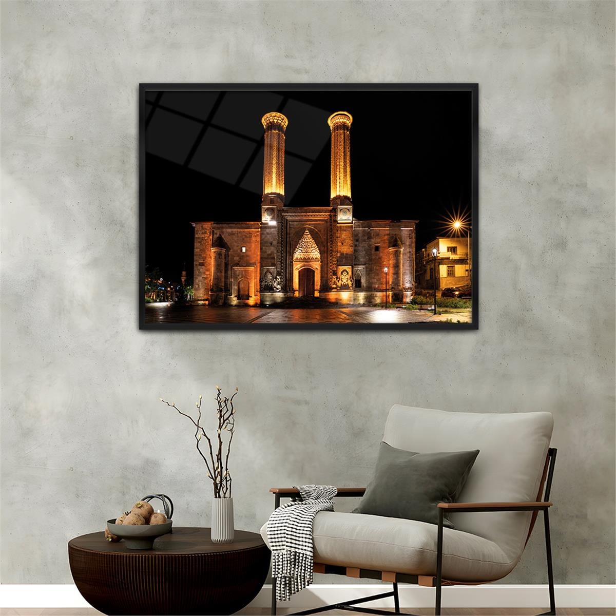 Tableau en verre à thème religieux avec cadre en aluminium  076