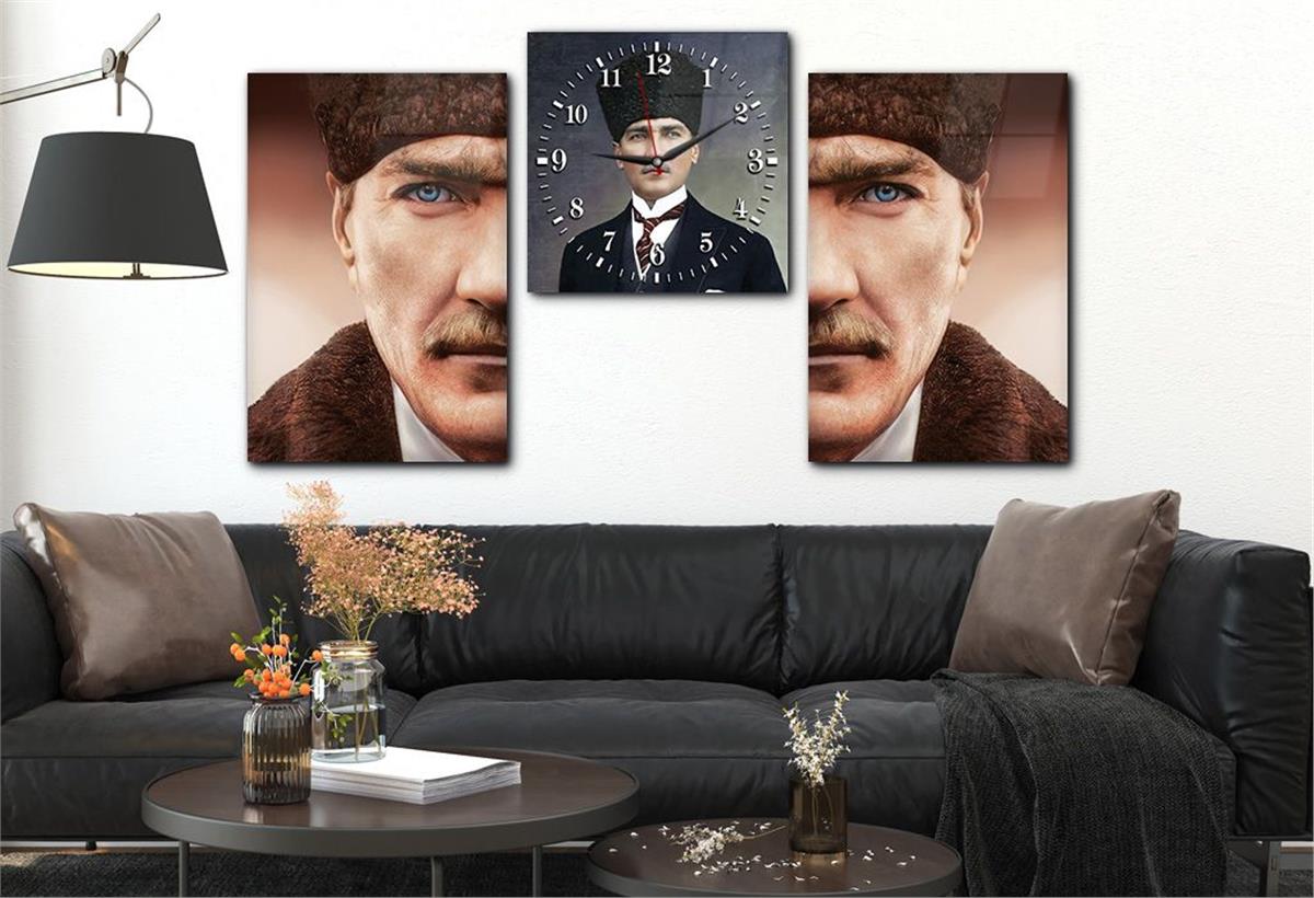 Ensemble de tableaux et dhorloge 2 pièces sur le thème de la nation