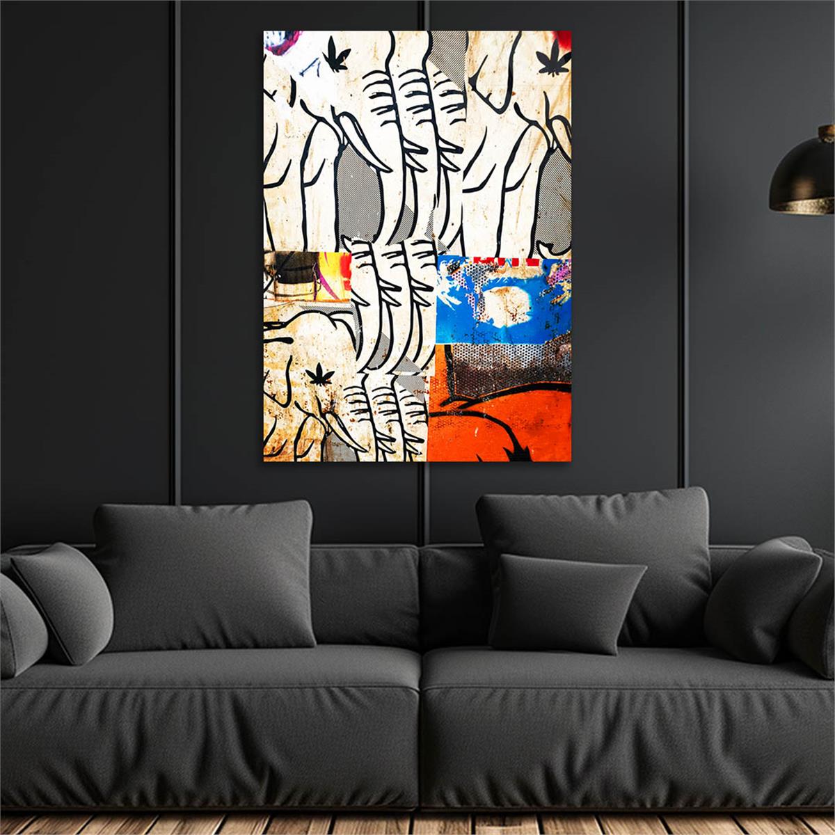 Dikey Sanat Temalı Cam Tablo 511