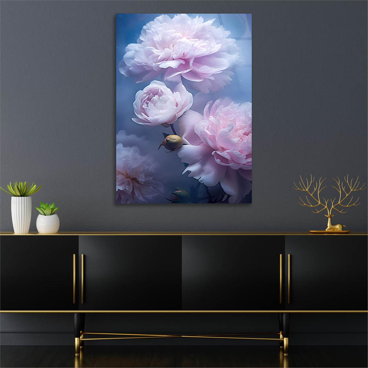 Dikey Sanat Temalı Cam Tablo 413