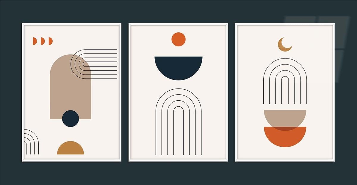 Alüminyum Çerçeveli Sanat Temalı 3lü Set MDF Tablo 0001