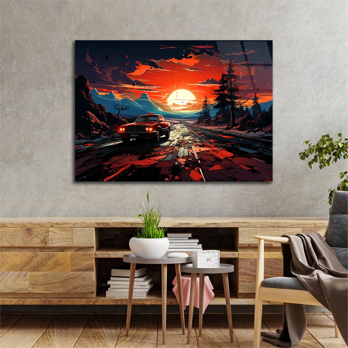 Horizontal Art-Themed Tempered Glass Wall Art 573