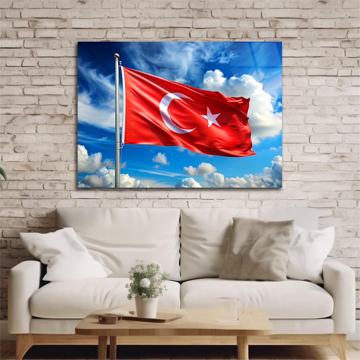 Yatay Vatan Temalı Cam Tablo 159