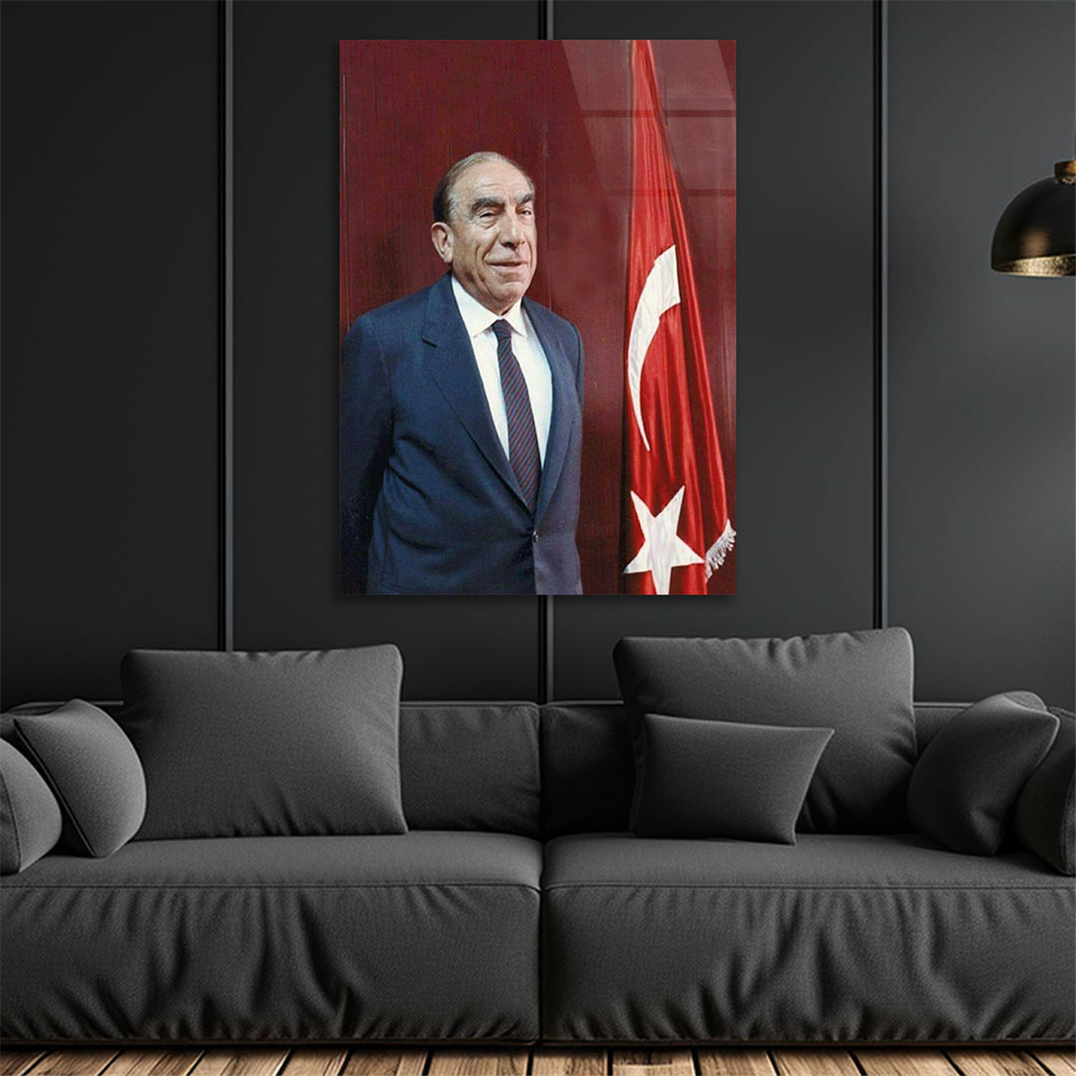 Alparslan Türkeş Glasschilderij