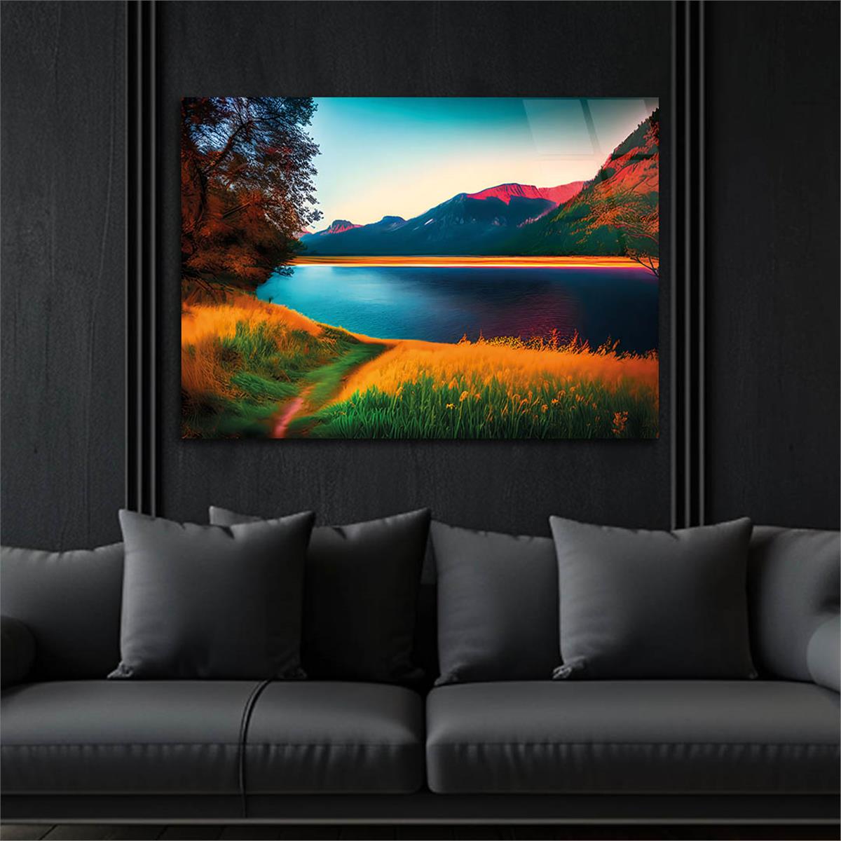 Horizontal Natured-Themed Tempered Glass Wall Art 285