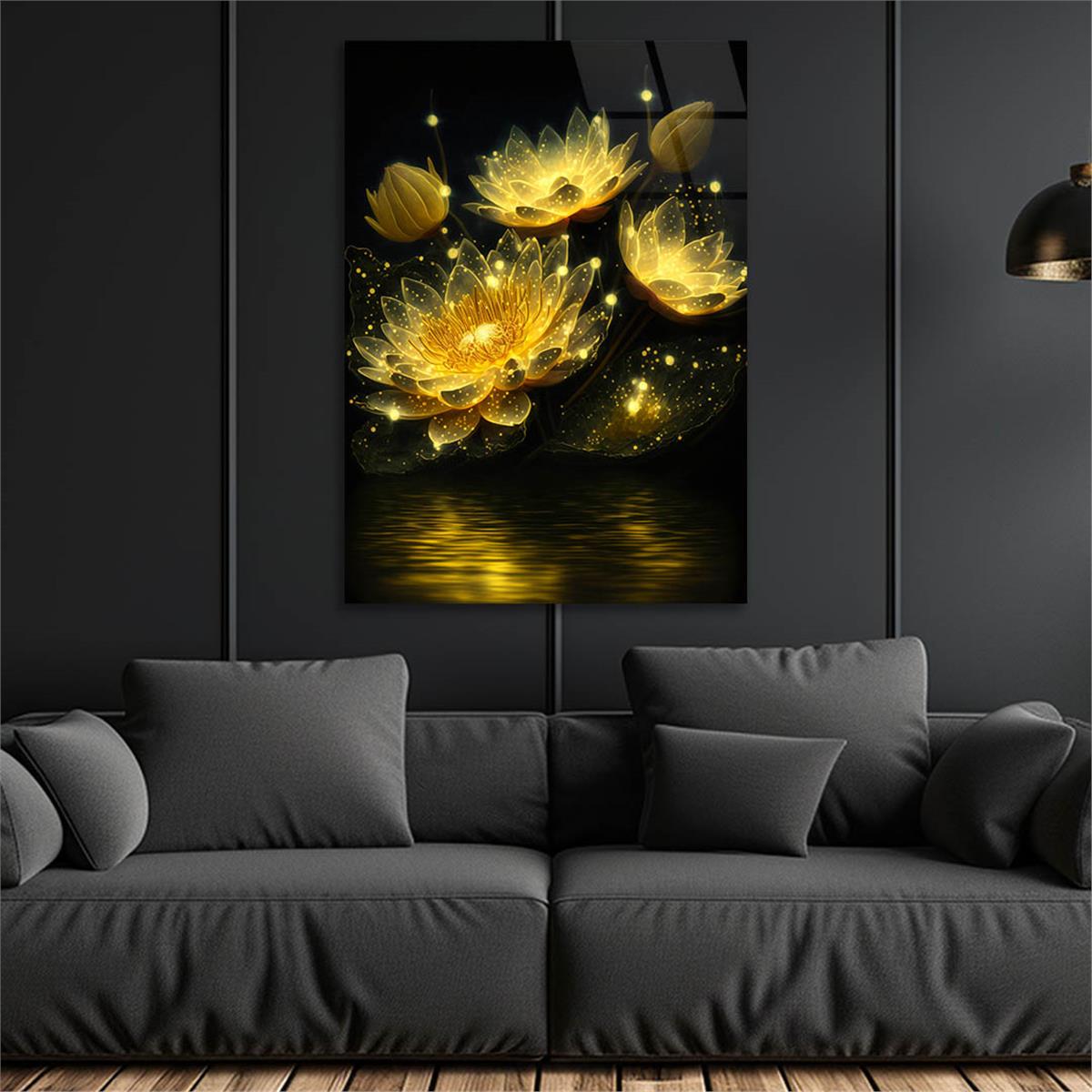 Dikey Sanat Temalı Cam Tablo 483