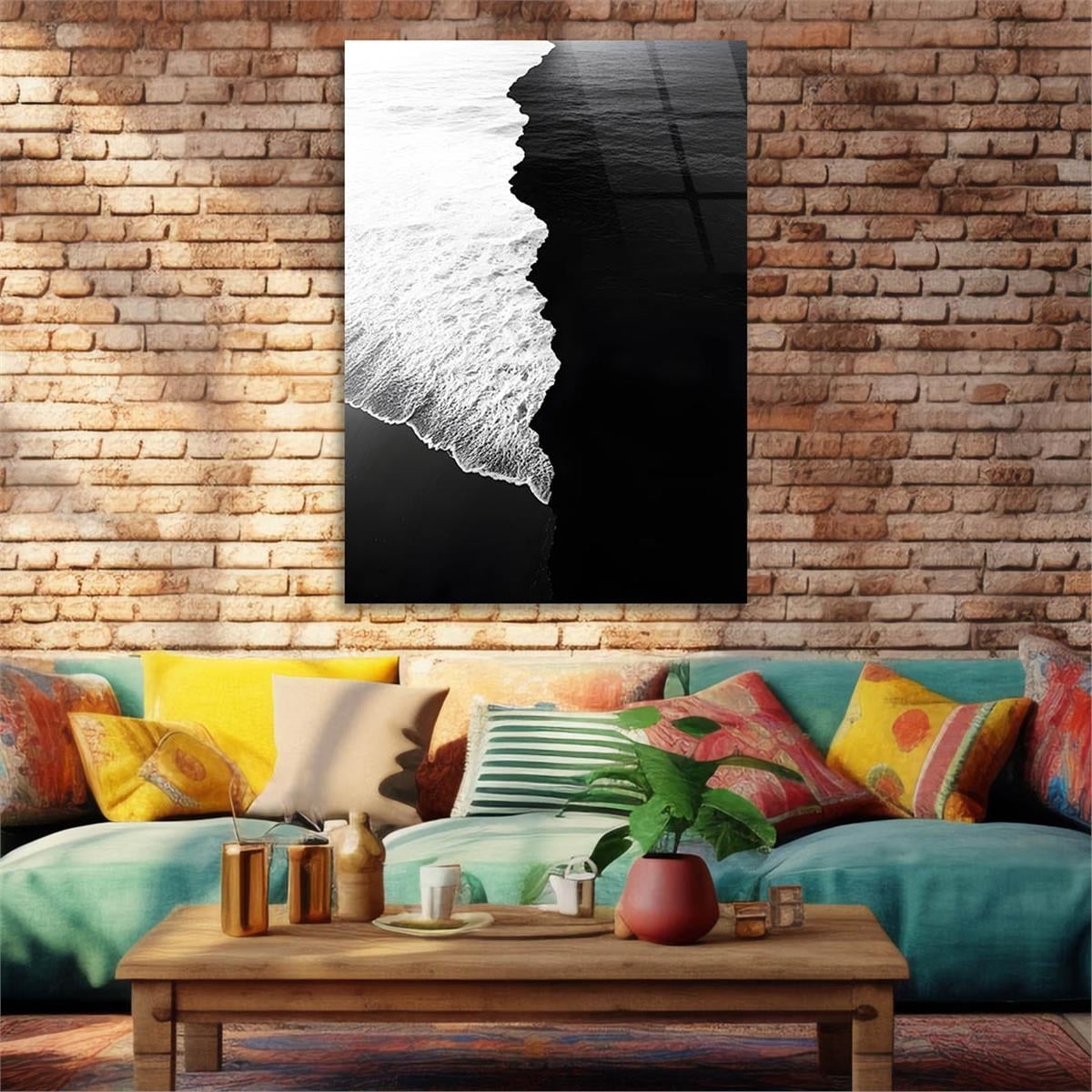 Dikey Sanat Temalı Cam Tablo 589