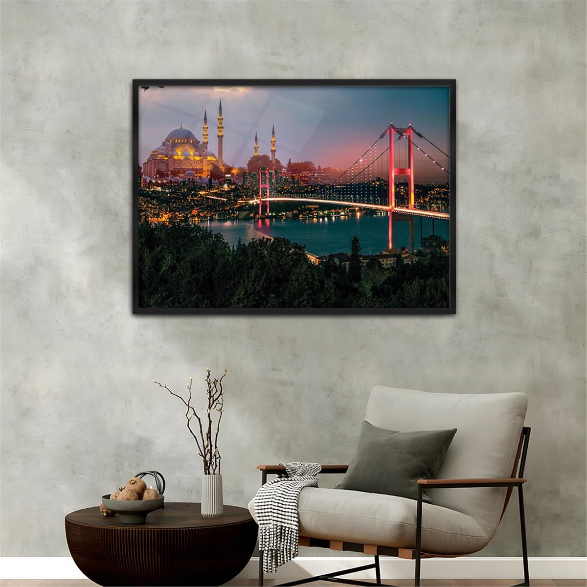 Tableau en verre à thème religieux avec cadre en aluminium  075