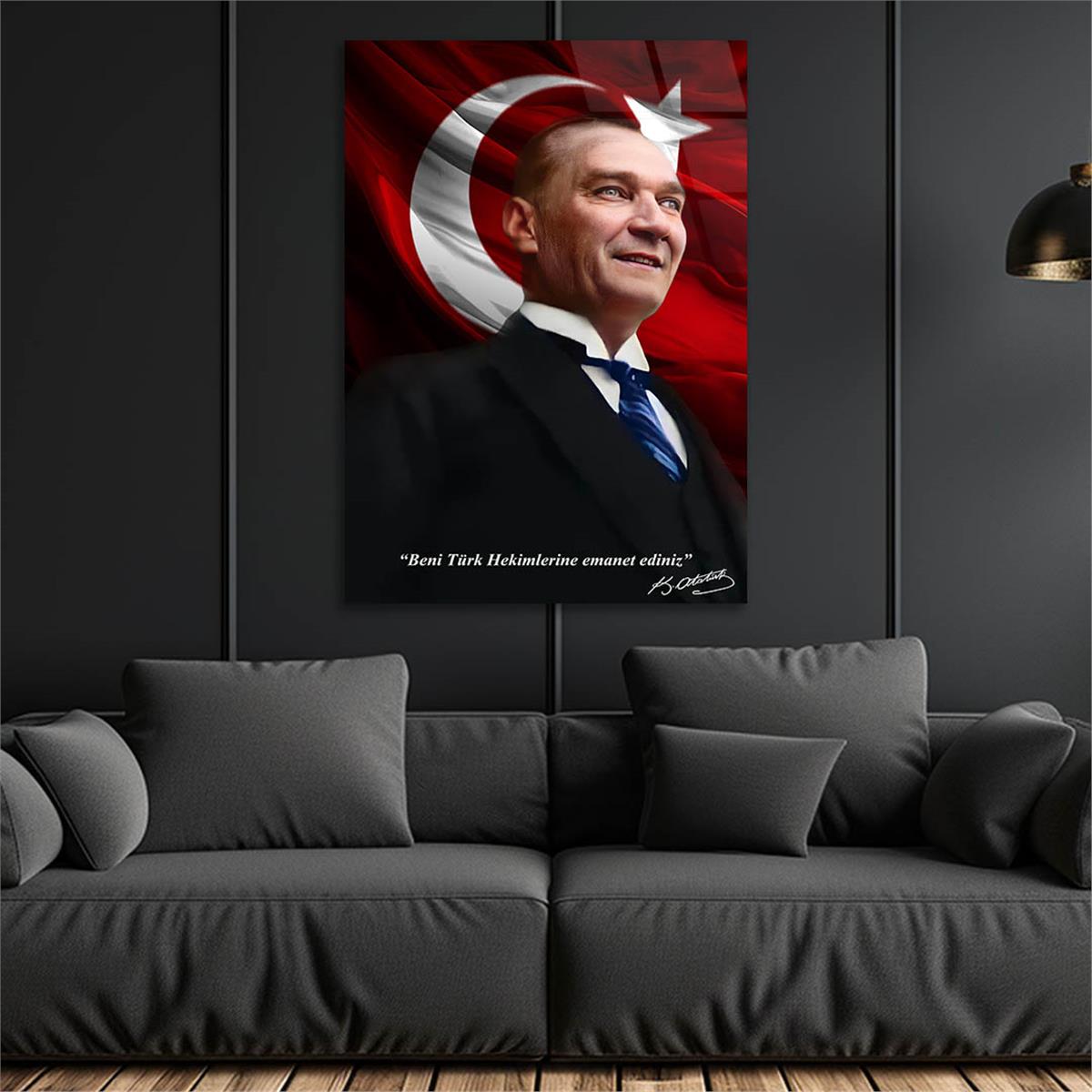Dikey VatanTemalı Cam Tablo 190
