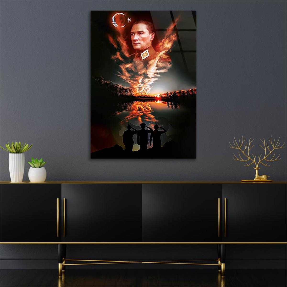 Mustafa Kemal Atatürk Gehard Glasschilderij 