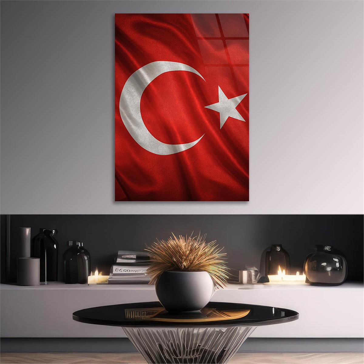 Dikey VatanTemalı Cam Tablo 166
