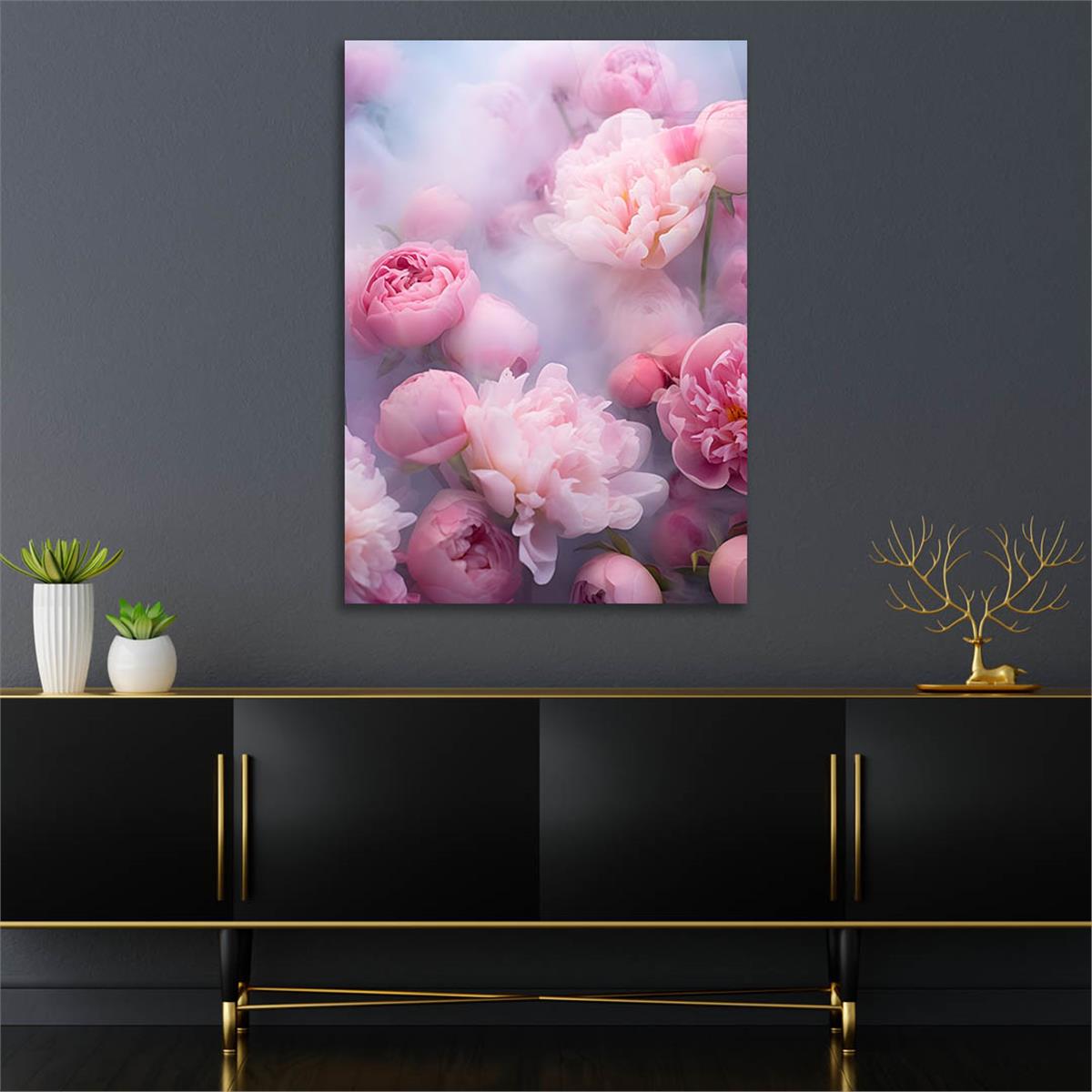 Dikey Sanat Temalı Cam Tablo 415