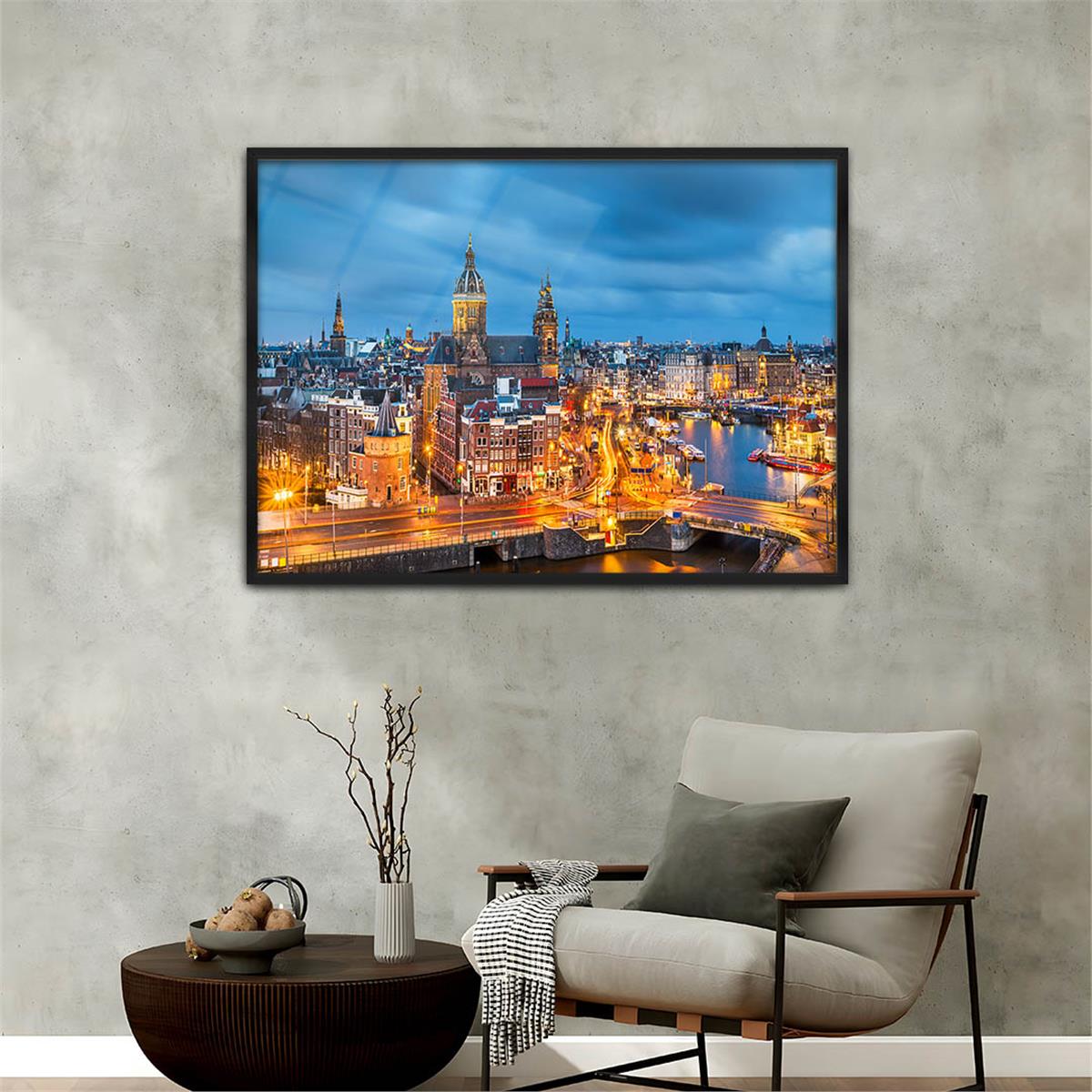 bedrucktes Glas mit Aluminiumrahmen und Natur Themen 