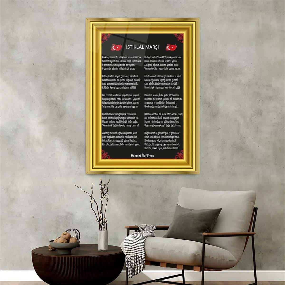 Alüminyum Çerçeveli Vatan Temalı Cam Tablo 103